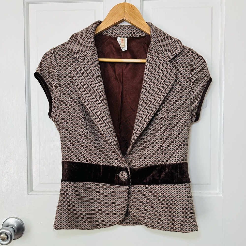 Vintage Brown Patterned Blazer